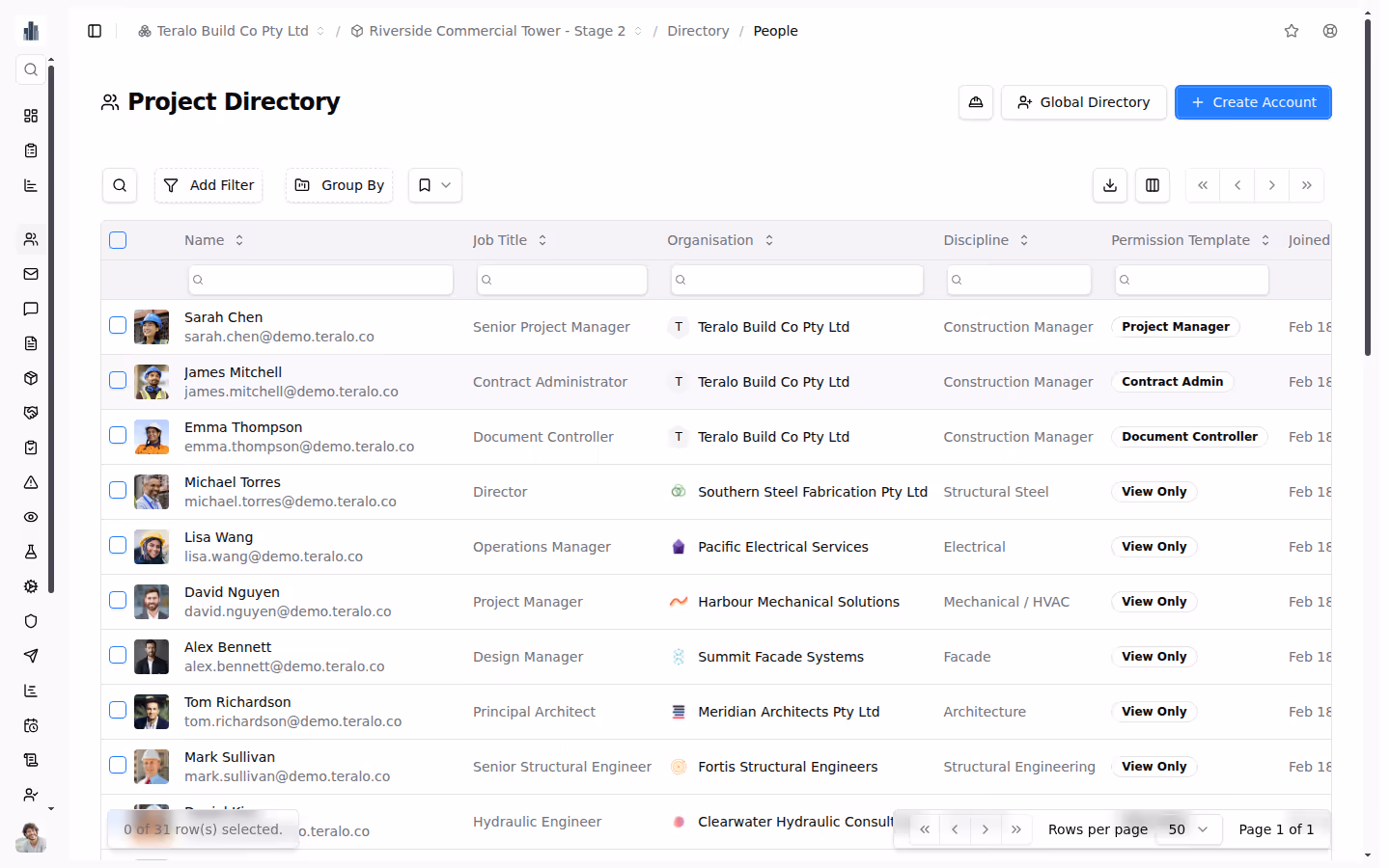 Directory screenshot — register view