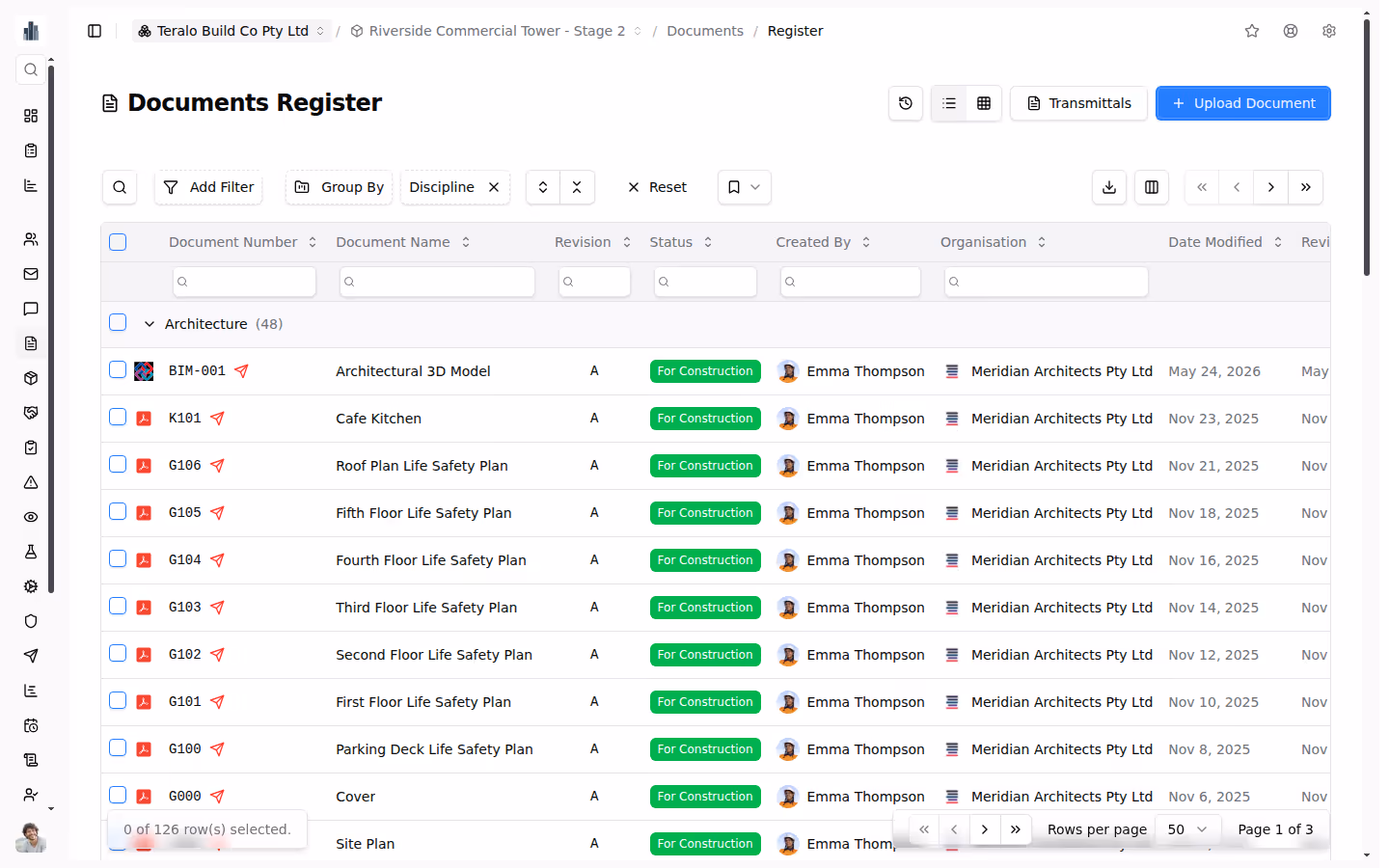 Documents screenshot — register view