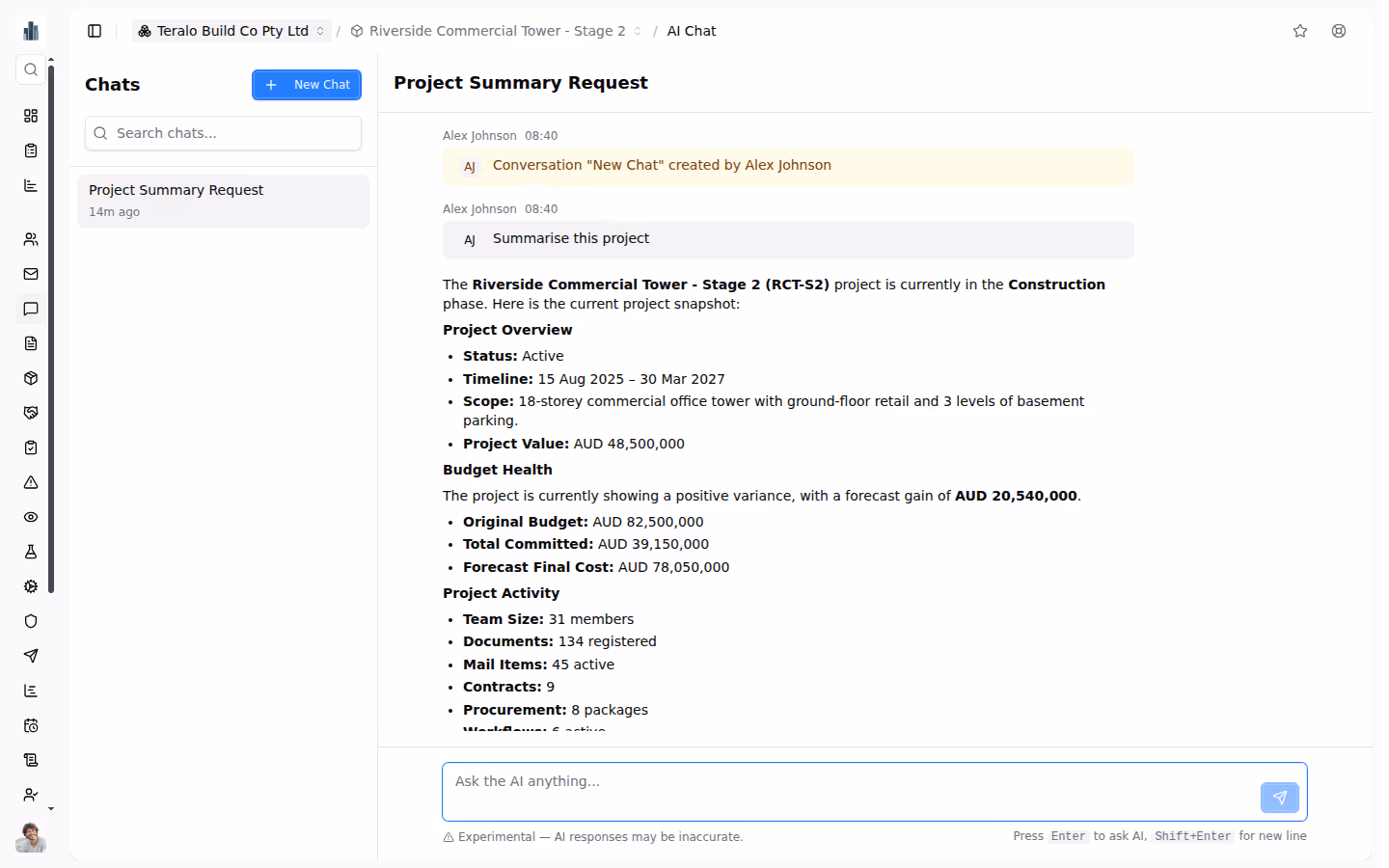 Intelligence screenshot — detail view