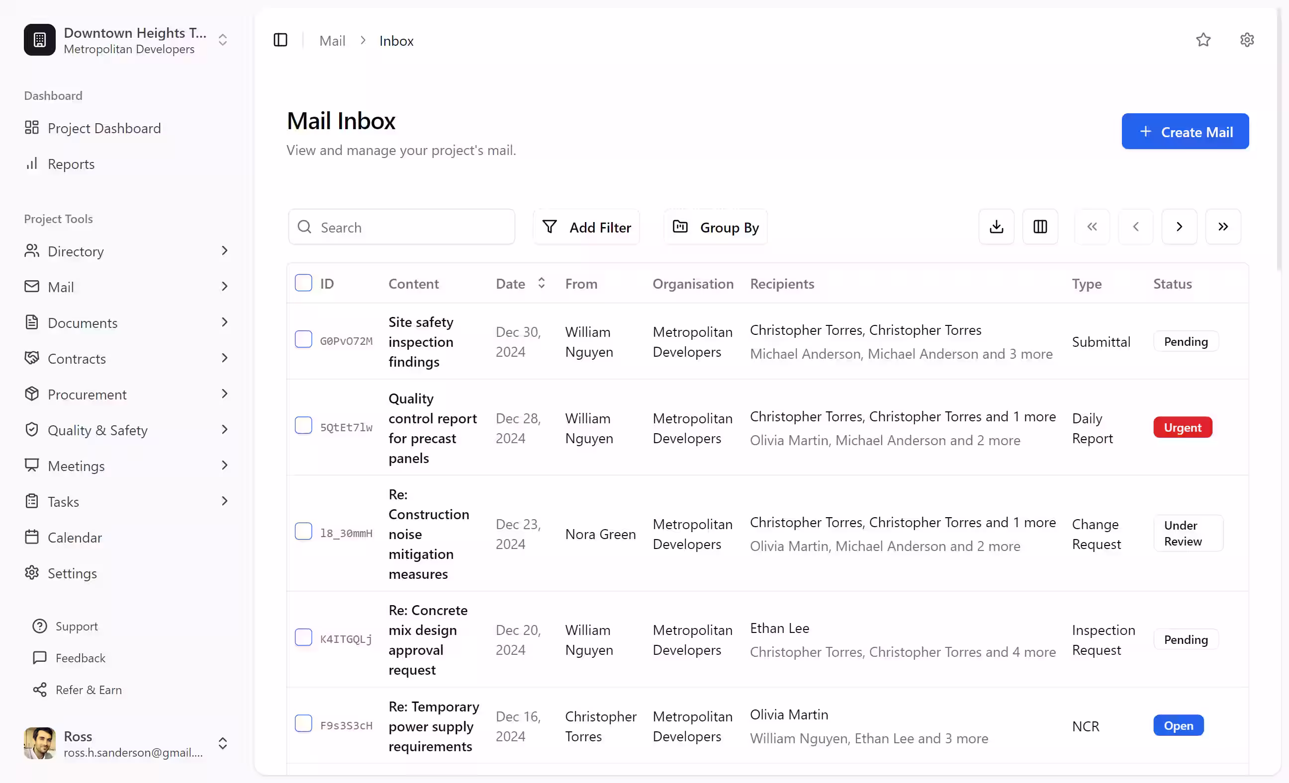Mail screenshot