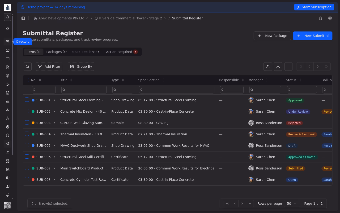 Quality & Submissions screenshot