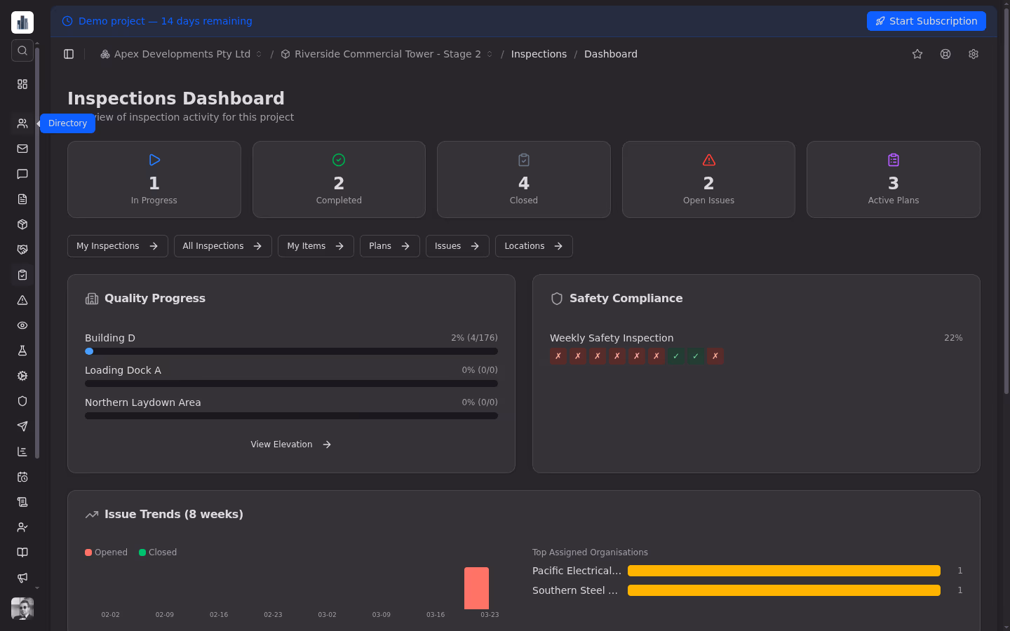 Safety & Compliance screenshot