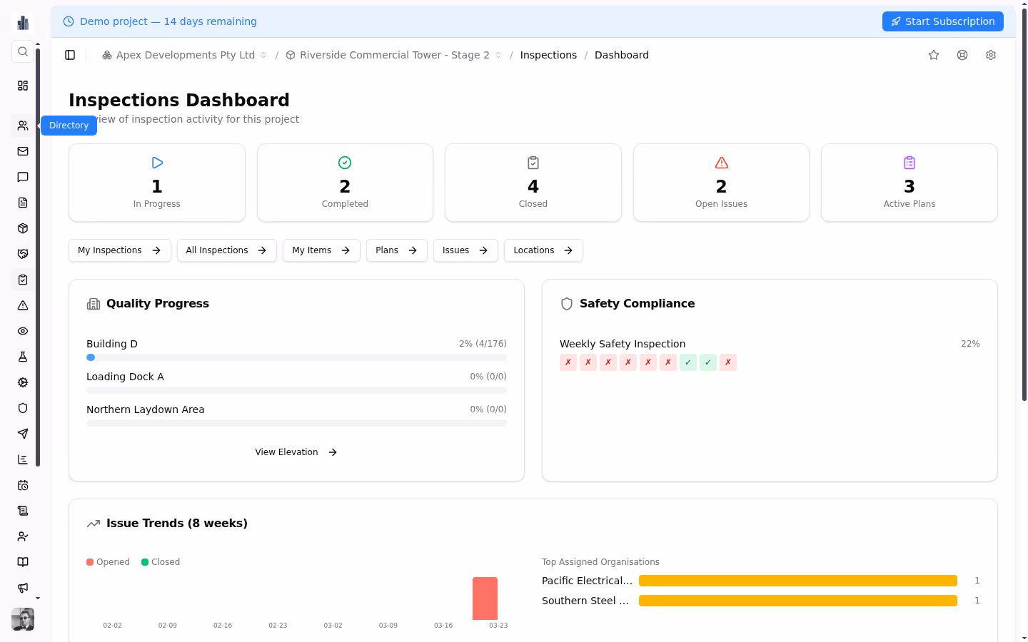 Safety & Compliance screenshot